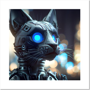 Cyberpunk Kitty (2) - Anthropomorphic Sci fi Cats Posters and Art